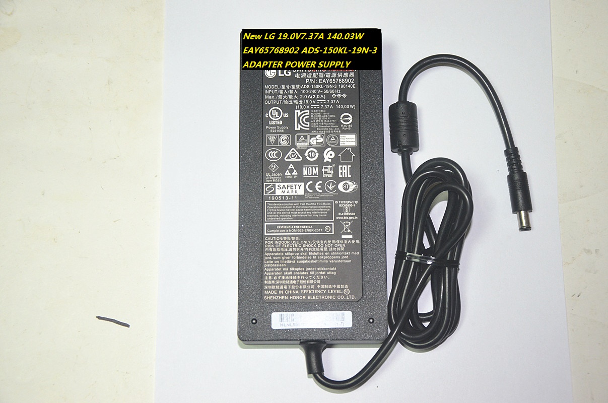 New LG ADS-150KL-19N-3 19.0V7.37A 140.03W for 190140E EAY65768902 ADAPTER POWER SUPPLY - Click Image to Close